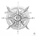Kraken & compass tattoo design idea