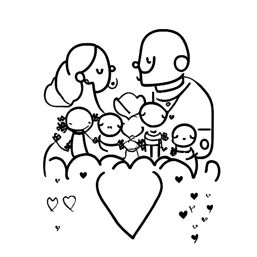 love family have two children passion for marriage and love god tattoo design idea
