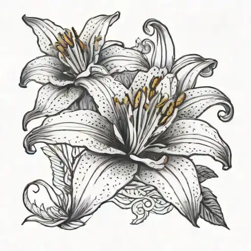 Indonesian lily tattoo design idea