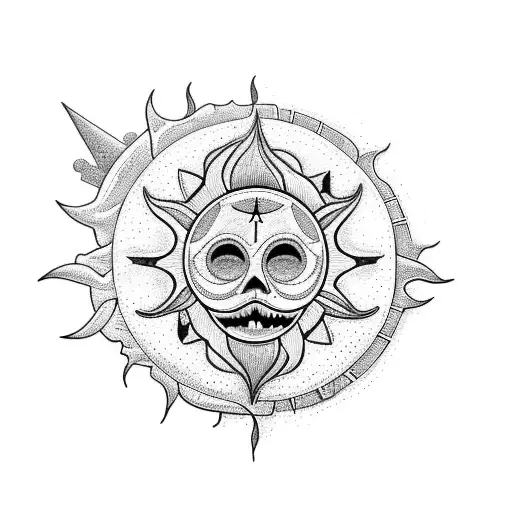 Sun and Moon tattoo design idea