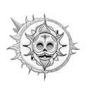 Sun and Moon tattoo design idea