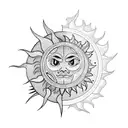 Sun and Moon tattoo design idea