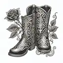 cowboy boots tattoo design idea