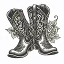 cowboy boots tattoo design idea