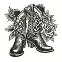 cowboy boots tattoo design idea