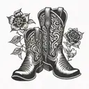 cowboy boots tattoo design idea