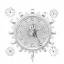 clock with gears reading 11:58 tattoo design idea