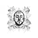 mac Miller face decomposed into lines  tattoo design idea