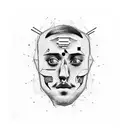 mac Miller face decomposed into lines  tattoo design idea