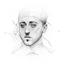 mac Miller face decomposed into lines  tattoo design idea