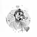 Mac Miller with hearts tattoo design idea