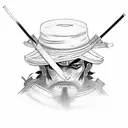 samurai with straw hat tattoo design idea