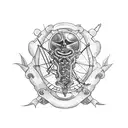 Create an arm sleeve tattoo with a sailing ship, a old convertible volkswagen beetle under a bonzai tree tattoo design idea