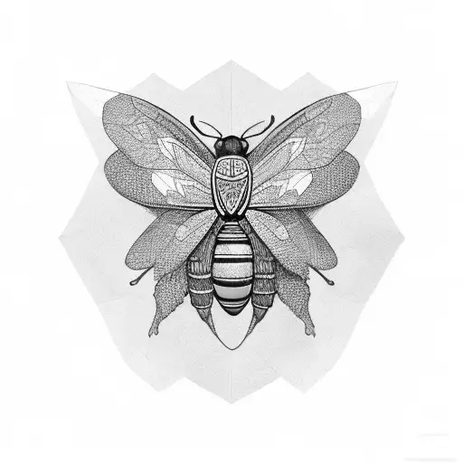 moth honeycomb leaves bee black panther sleeve tattoo design idea