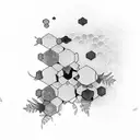 honeycomb and leaves tattoo design idea