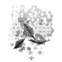 honeycomb and leaves tattoo design idea