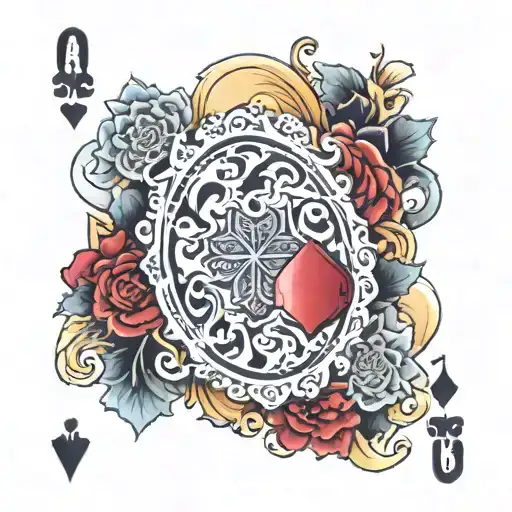 playing cards with black clover anime inspired tattoo tattoo design idea