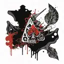 ace of spades and thunderbolt tattoo design idea