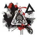 ace of spades and thunderbolt tattoo design idea