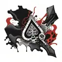 ace of spades and thunderbolt tattoo design idea