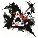 ace of spades and thunderbolt tattoo design idea