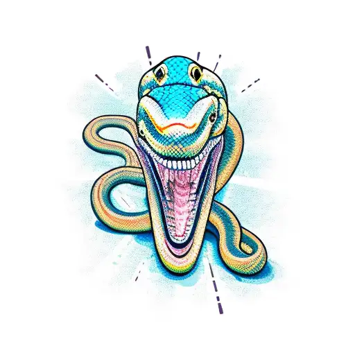 snake bites itself tattoo design idea
