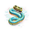 snake bites itself tattoo design idea