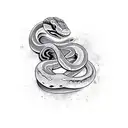 snake bites itself tattoo design idea