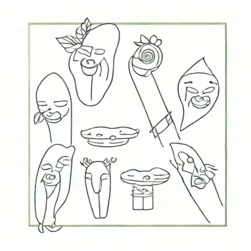 Matching, small tattoo for 5 friends who met in 2005 and are bonded by trauma, humour and food  tattoo design idea