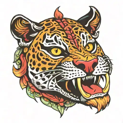 jaguar mask wrestler tattoo design idea