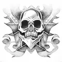 Skull tattoo design idea