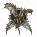 dragon wings spread wide tattoo design idea