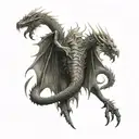 dragon wings spread wide tattoo design idea