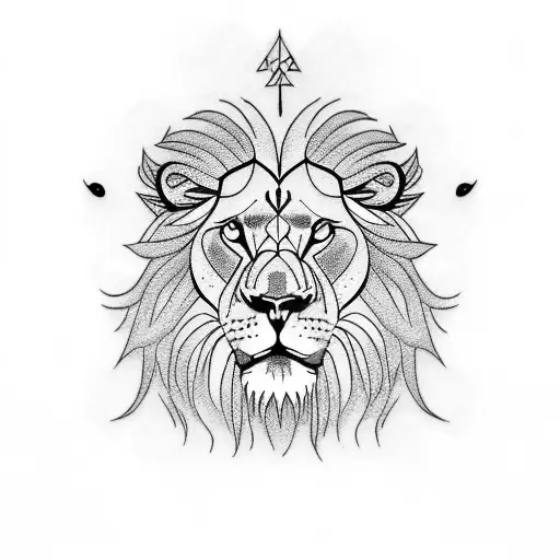 lion and lamb tattoo design idea