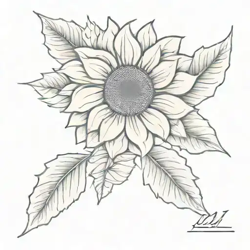 sunflower arrow 11:11 tattoo design idea