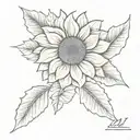 sunflower arrow 11:11 tattoo design idea