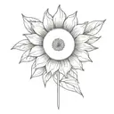 sunflower arrow 11:11 tattoo design idea