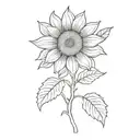 sunflower arrow 11:11 tattoo design idea