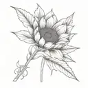 sunflower arrow 11:11 tattoo design idea