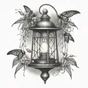 bray Wyatt lantern with fireflies  tattoo design idea