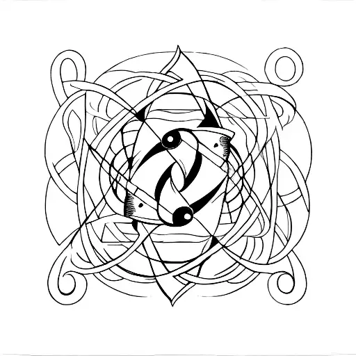 Two faces, one happy and other sad, duality of gemini tattoo design idea