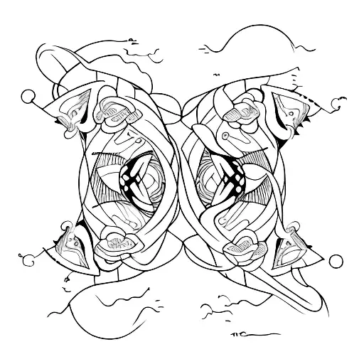 duality of gemini twins tattoo design idea