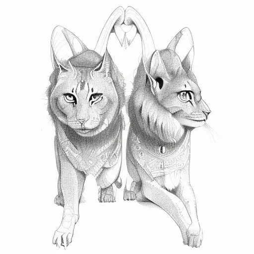 duality of gemini twins tattoo design idea