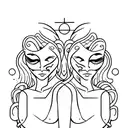 Two faces, duality of gemini tattoo design idea
