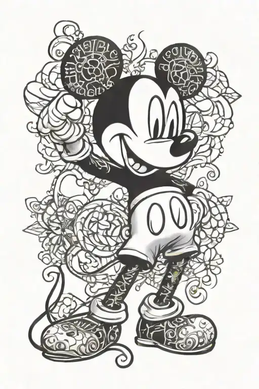 Mickey mouse shaped like tattoo design idea