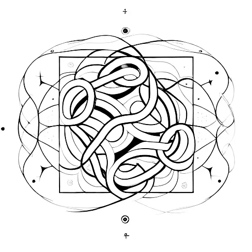 A graceful unalome intertwining with the Pisces constellation, symbolizing spiritual growth and the fluidity of emotions tattoo design idea