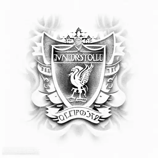 grey shaded liverpool design tattoo design idea