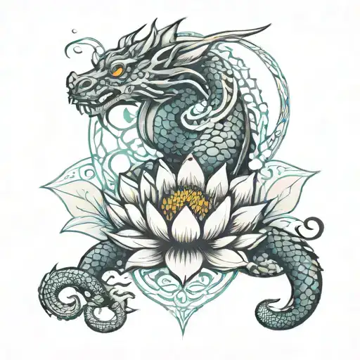 seed of life lotus dragon tattoo tattoo design idea