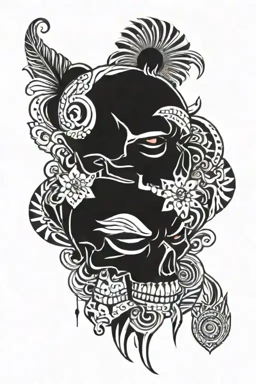 skulls that are crying eyes tattoo design idea