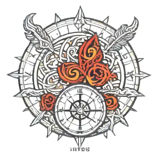 vegvisir viking compass tattoo design idea